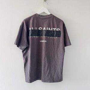 ALL SAINTS Redact Embroidered Tee S